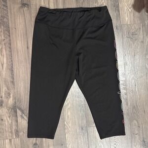 Bebe Sport Black Capri Leggings Women's Size 3X Athleisure Activewear